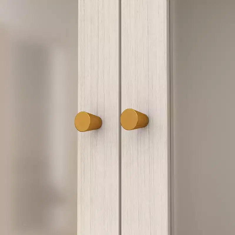 Armoire avec portes en verre dépoli et finition grain de bois