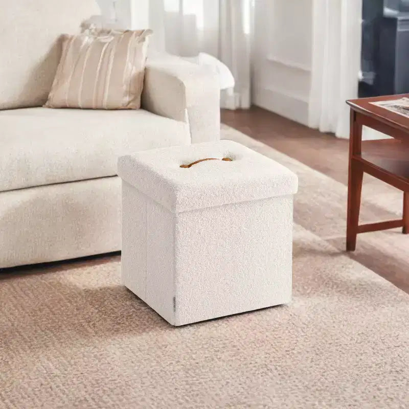 Pouffe pliant avec rangement intégré