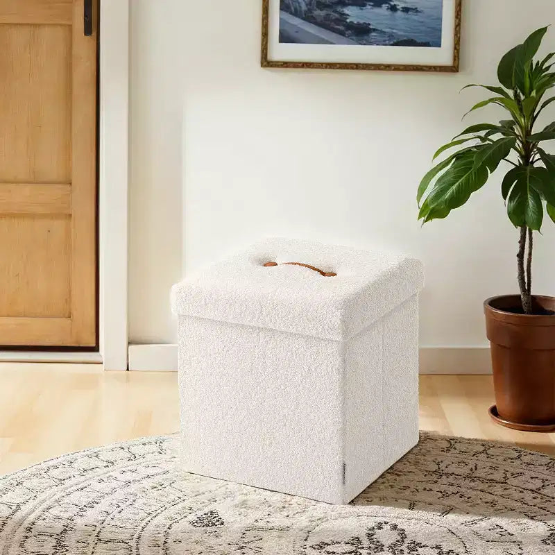 Pouffe pliant avec rangement intégré