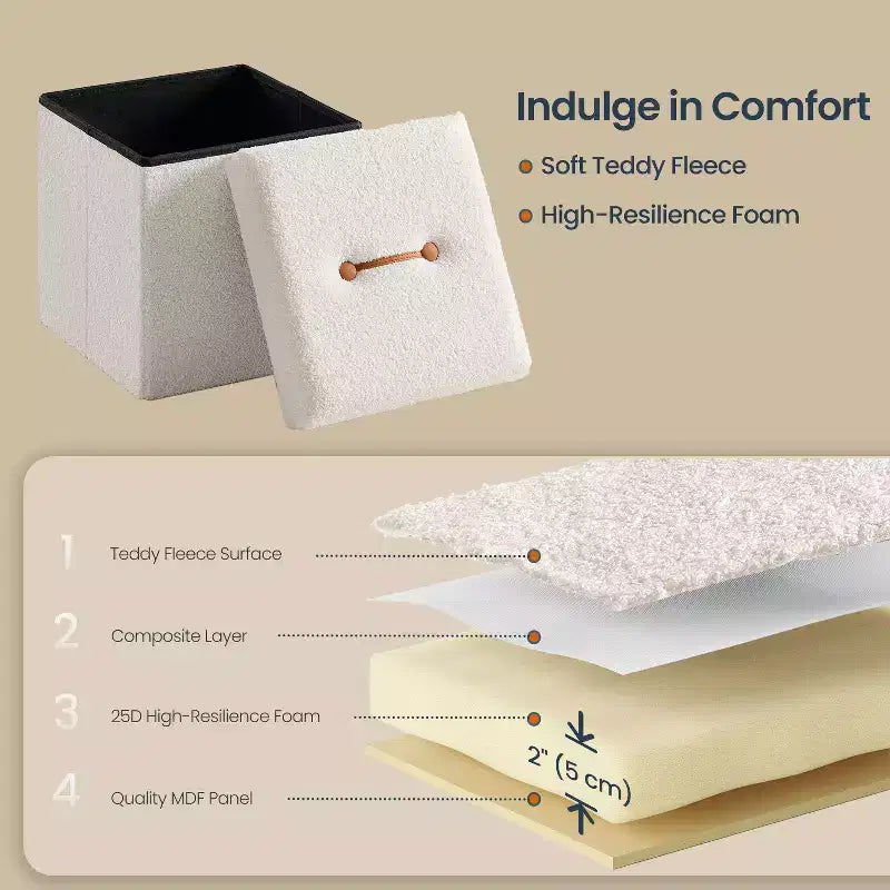 Pouffe pliant avec rangement intégré