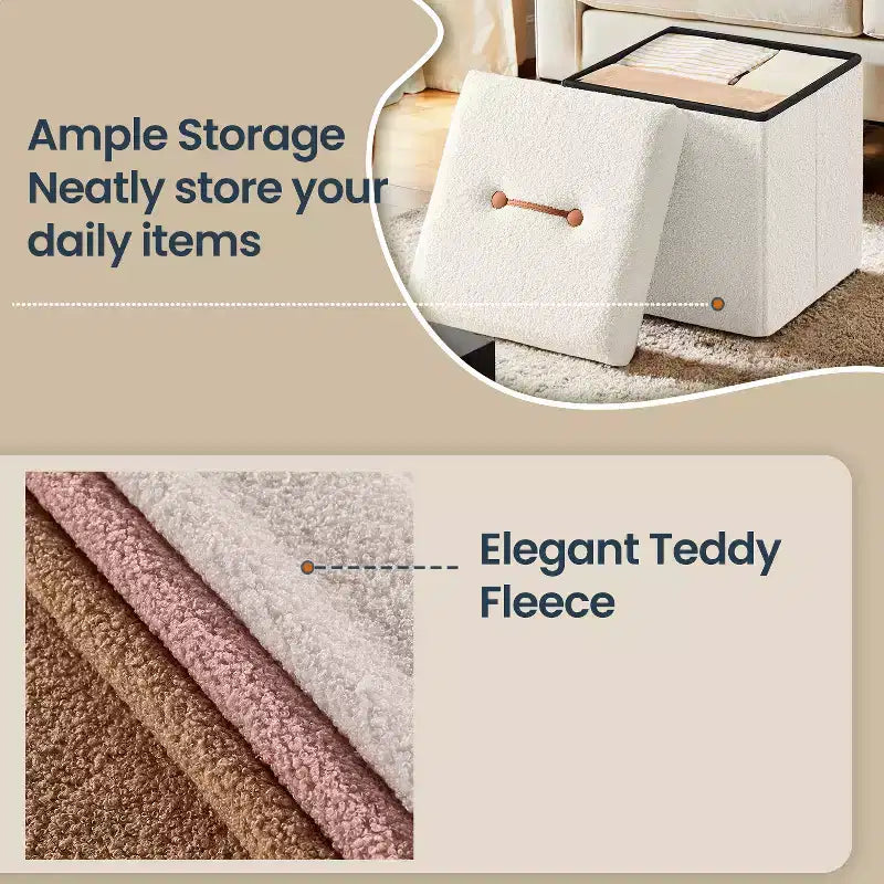 Pouffe pliant avec rangement intégré