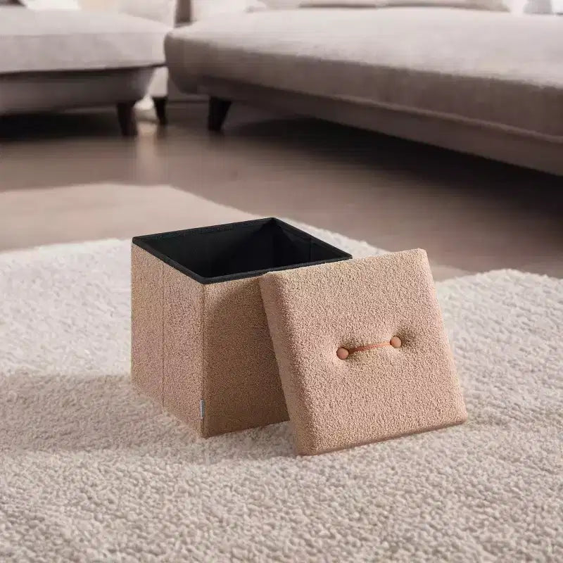 Pouffe pliant avec rangement intégré