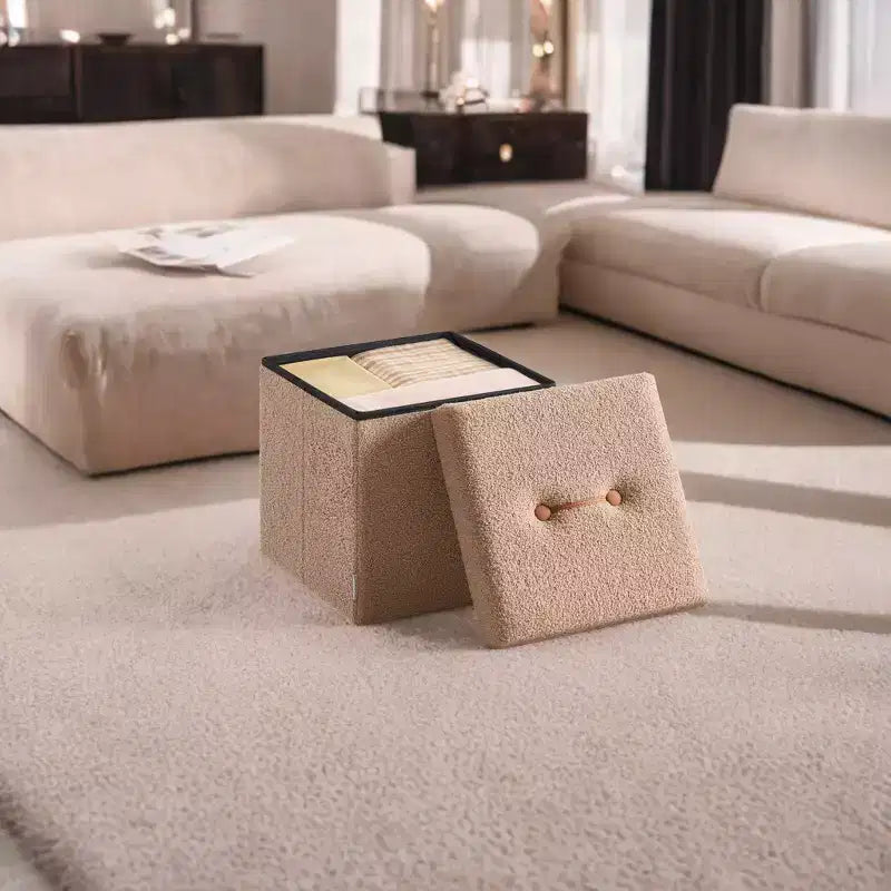 Pouffe pliant avec rangement intégré