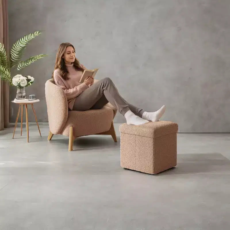 Pouffe pliant avec rangement intégré