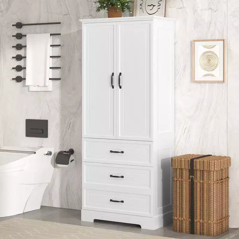 Meuble-lavabo blanc de grande capacité pour salle de bain