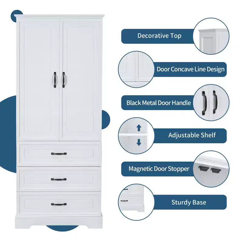 Meuble-lavabo blanc de grande capacité pour salle de bain
