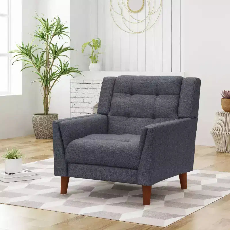 Fauteuil club capitonné moderne de style médiéval