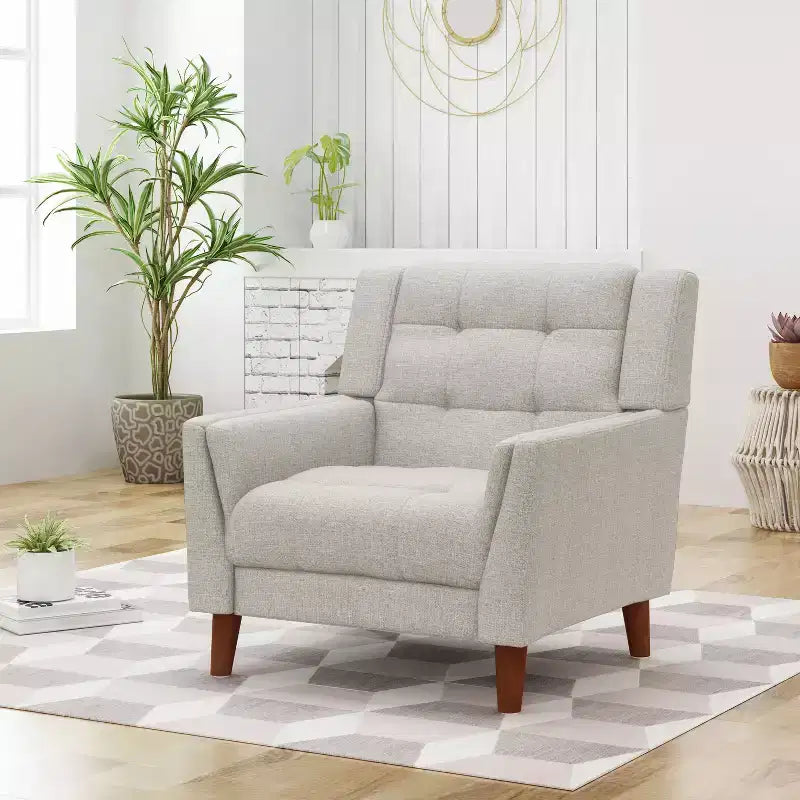 Fauteuil club capitonné moderne de style médiéval