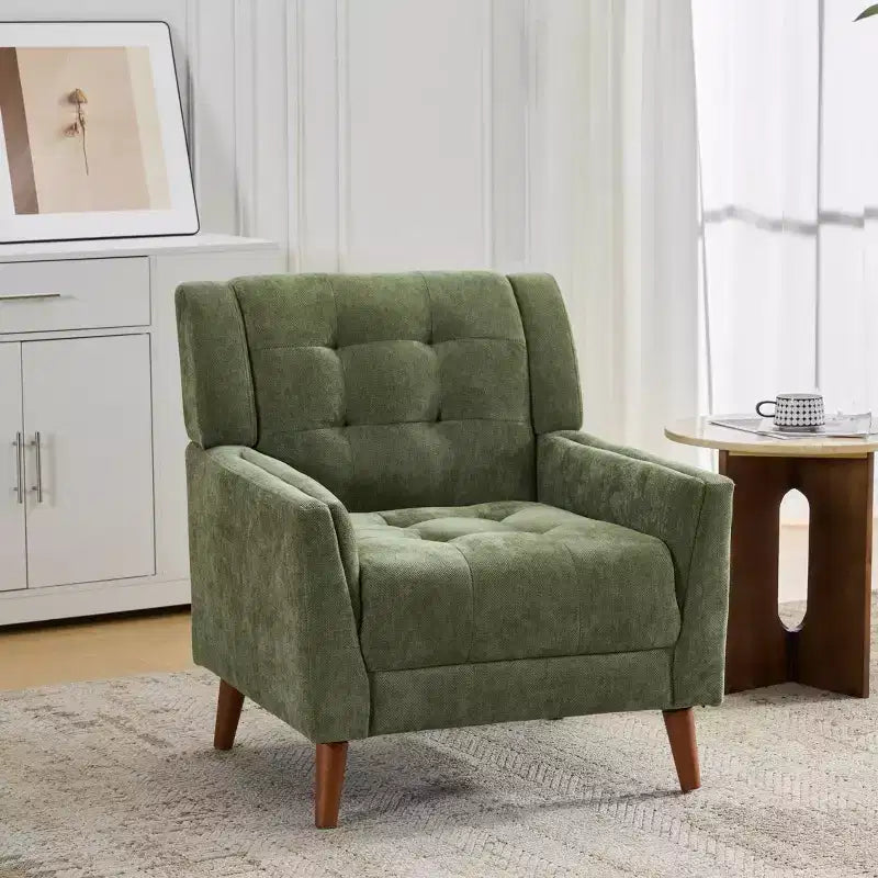 Fauteuil club capitonné moderne de style médiéval