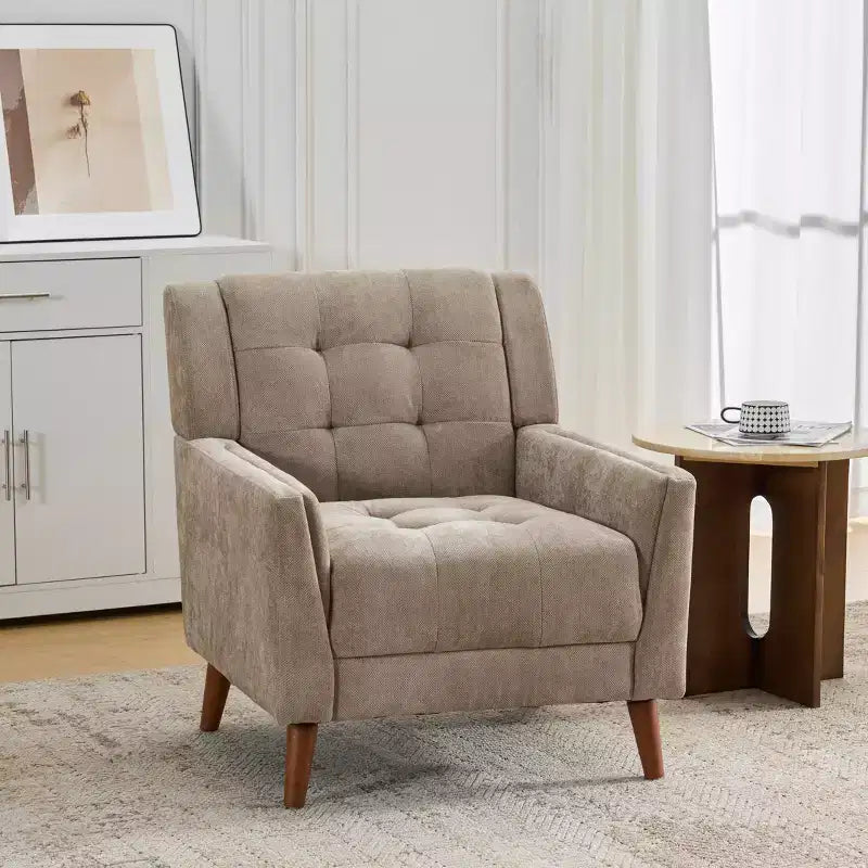 Fauteuil club capitonné moderne de style médiéval