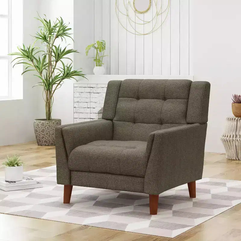 Fauteuil club capitonné moderne de style médiéval