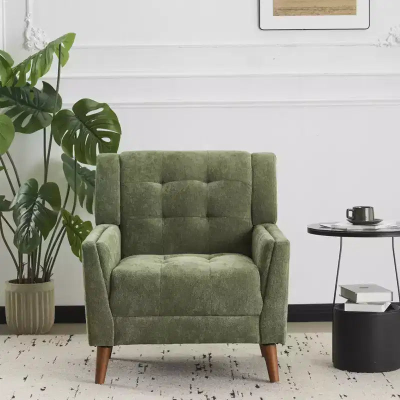 Fauteuil club capitonné moderne de style médiéval