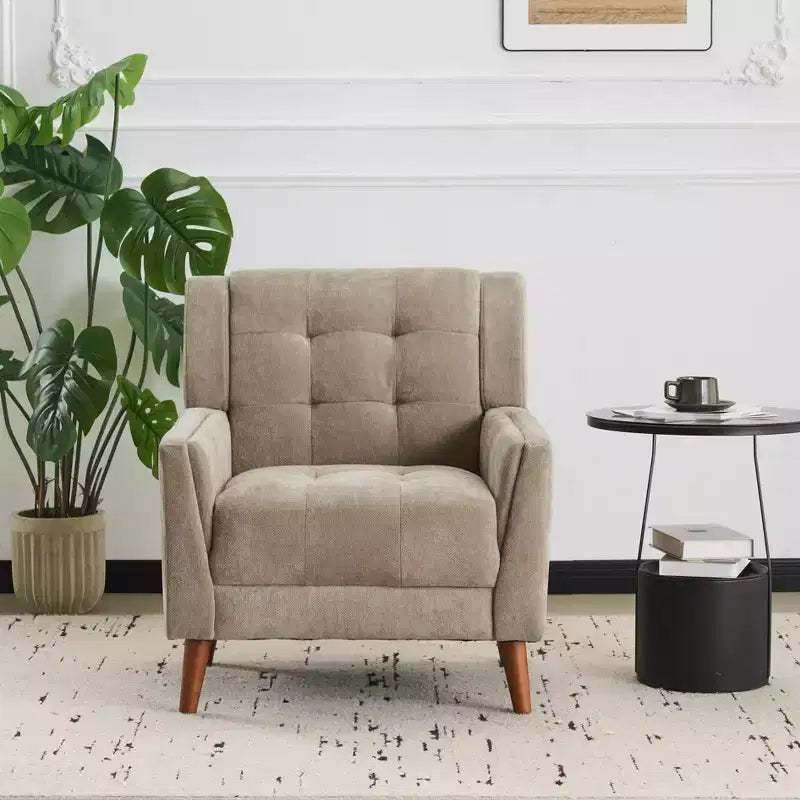 Fauteuil club capitonné moderne de style médiéval
