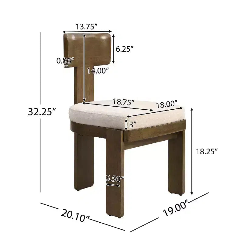 Chaise de salle à manger rembourrée de style moderne