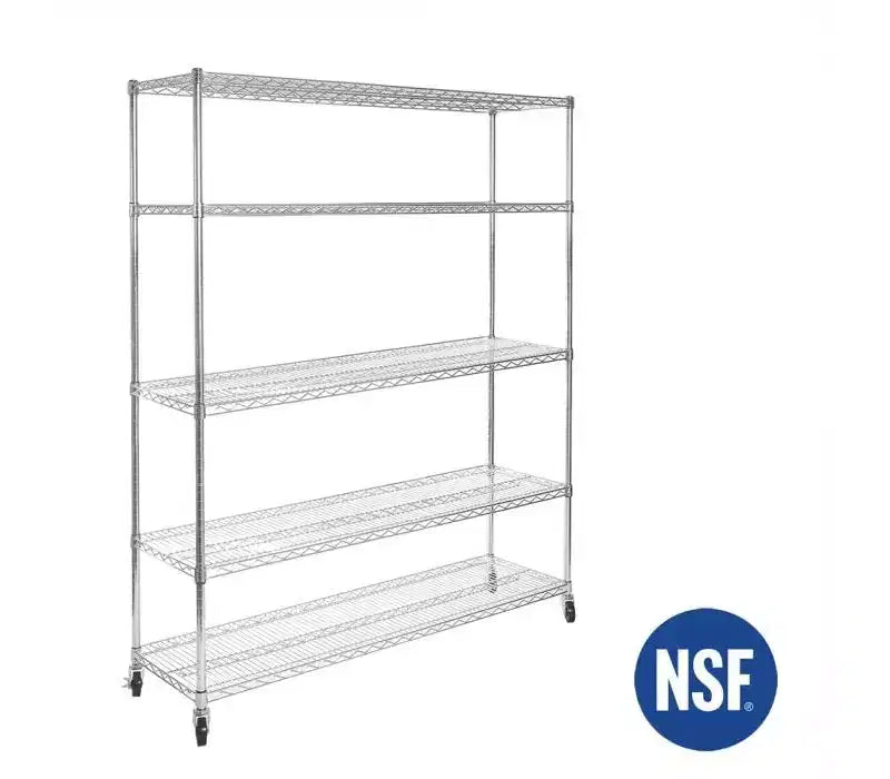 Étagère de rangement de garage en fil métallique ultra-robuste à 5 niveaux certifiée NSF