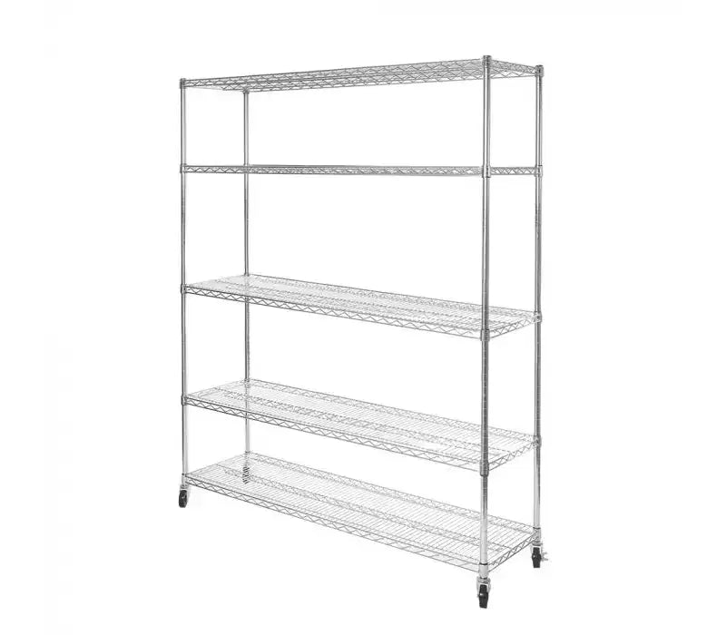 Étagère de rangement de garage en fil métallique ultra-robuste à 5 niveaux certifiée NSF