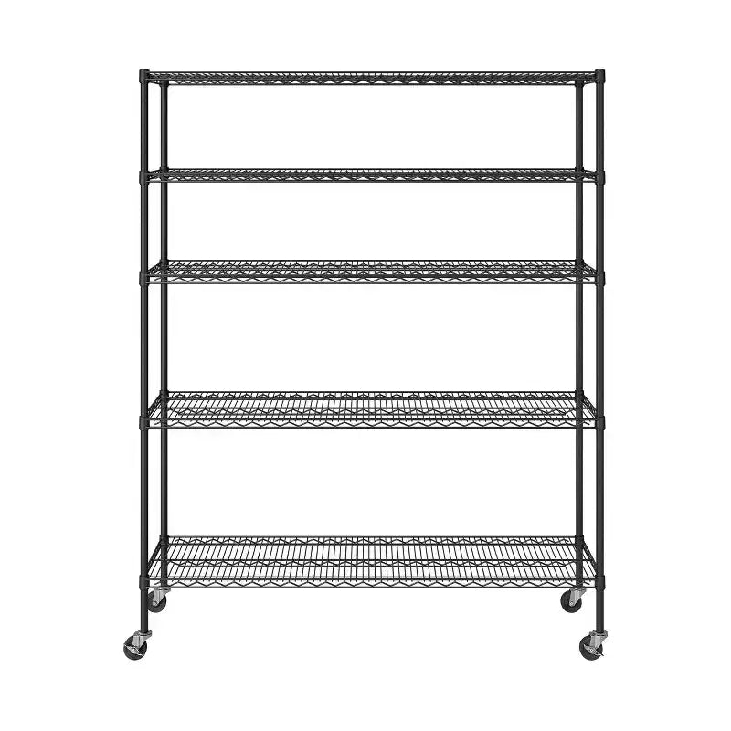 Étagère de rangement de garage en fil métallique ultra-robuste à 5 niveaux certifiée NSF