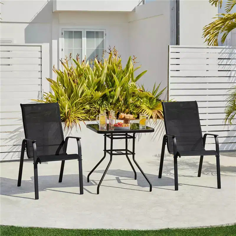 Chaises de salle à manger empilables d'extérieur