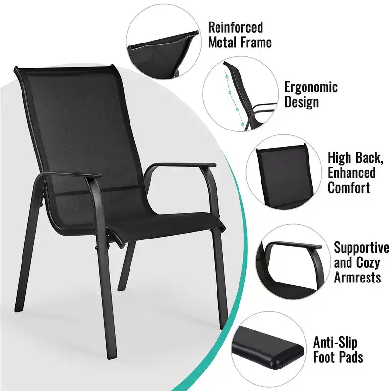 Chaises de salle à manger empilables d'extérieur