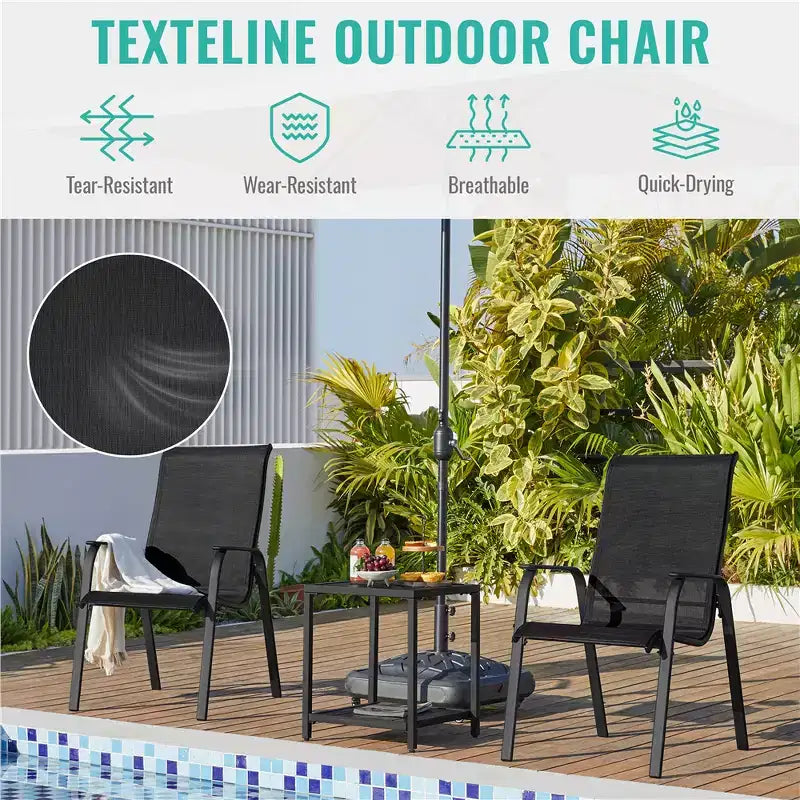 Chaises de salle à manger empilables d'extérieur