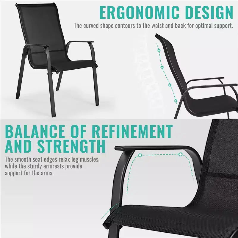 Chaises de salle à manger empilables d'extérieur