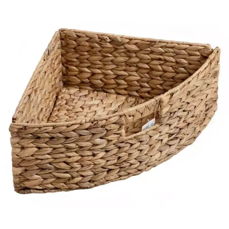Table d'appoint d'angle en X à quatre niveaux avec 4 paniers en rotin