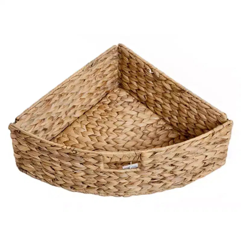 Table d'appoint d'angle en X à quatre niveaux avec 4 paniers en rotin