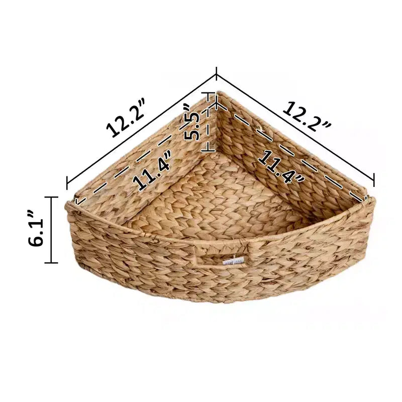 Table d'appoint d'angle en X à quatre niveaux avec 4 paniers en rotin