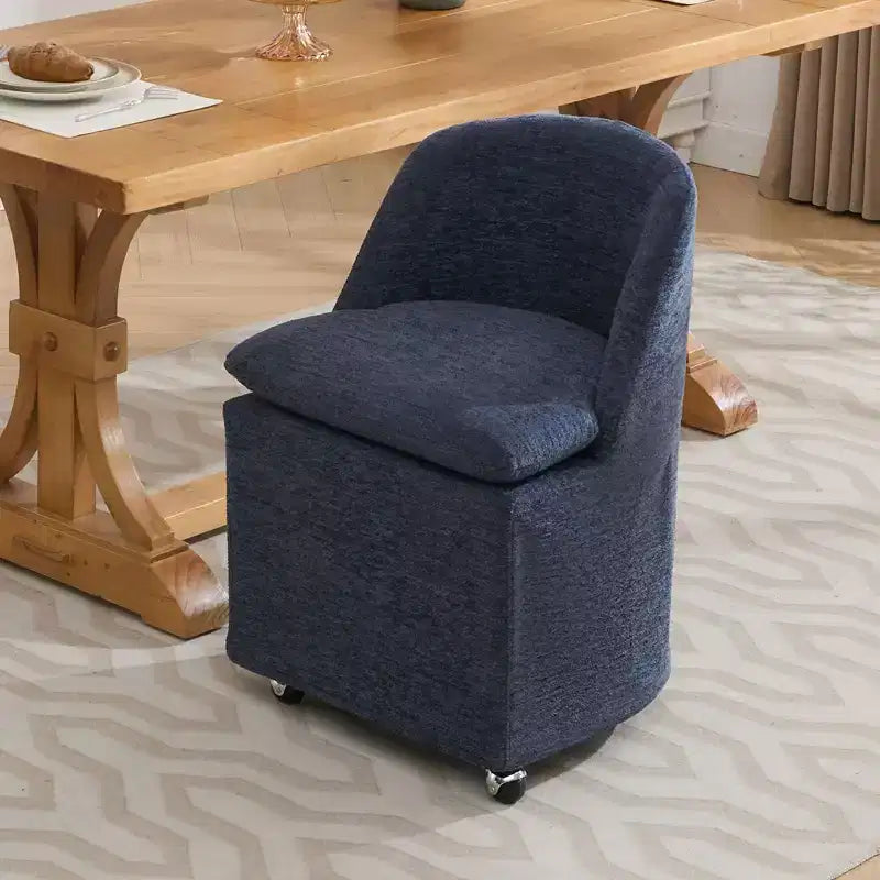 Lot de 2 chaises de salle à manger en tissu chenille