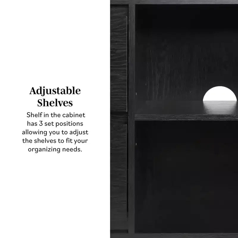 Enfilade moderne en bois 63 avec étagère réglable et tiroir