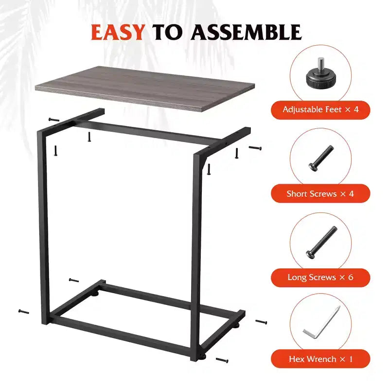 Table d'appoint en forme de C, petite table d'appoint pour canapé