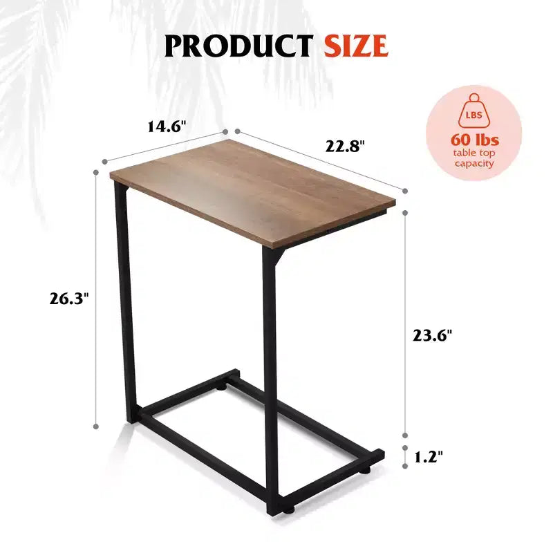 Table d'appoint en forme de C, petite table d'appoint pour canapé