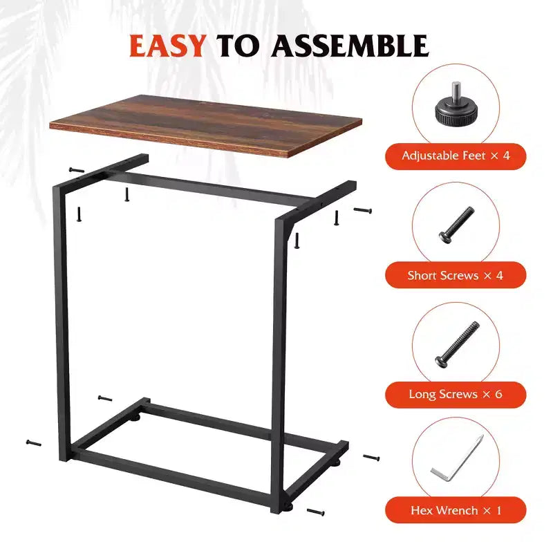 Table d'appoint en forme de C, petite table d'appoint pour canapé