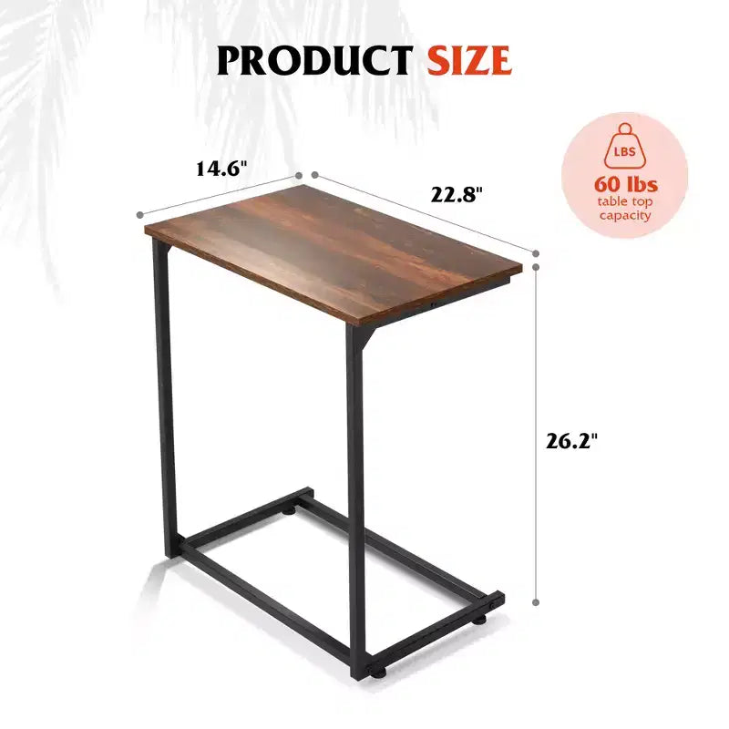 Table d'appoint en forme de C, petite table d'appoint pour canapé