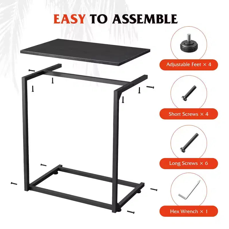 Table d'appoint en forme de C, petite table d'appoint pour canapé