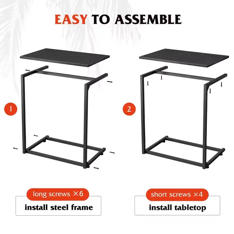 Table d'appoint en forme de C, petite table d'appoint pour canapé