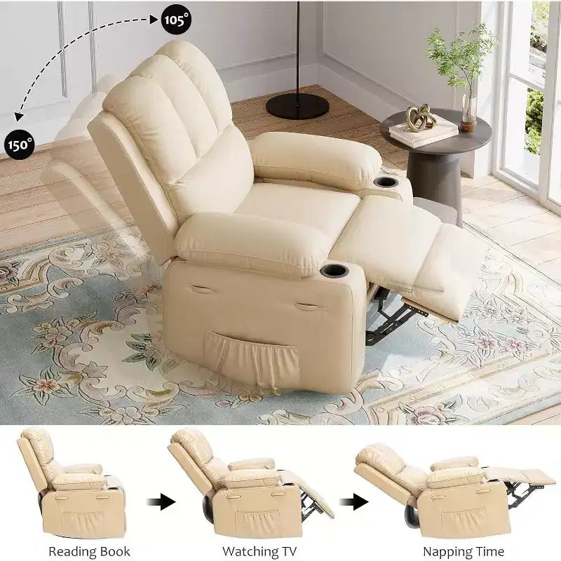 Fauteuil inclinable manuel en cuir PU