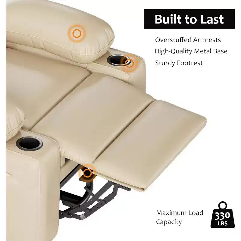 Fauteuil inclinable manuel en cuir PU
