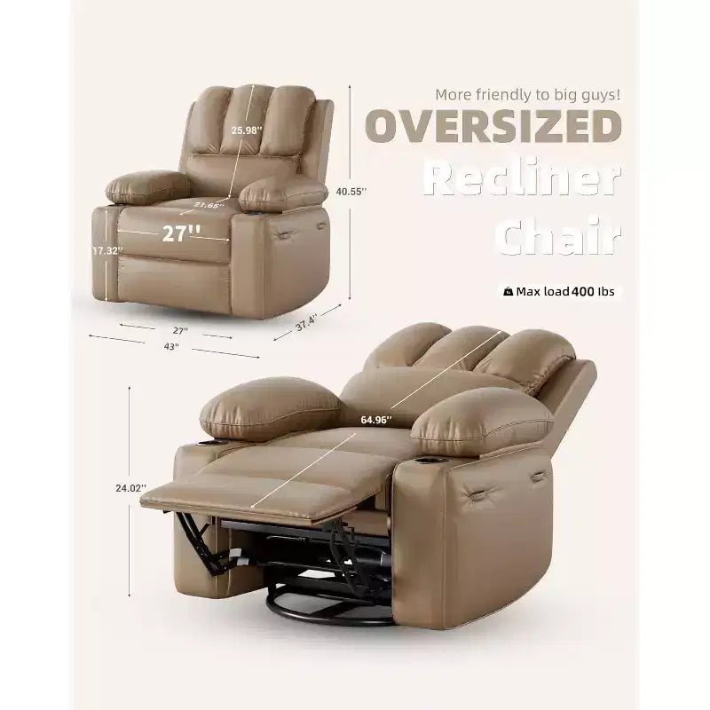 Fauteuil inclinable manuel en cuir PU
