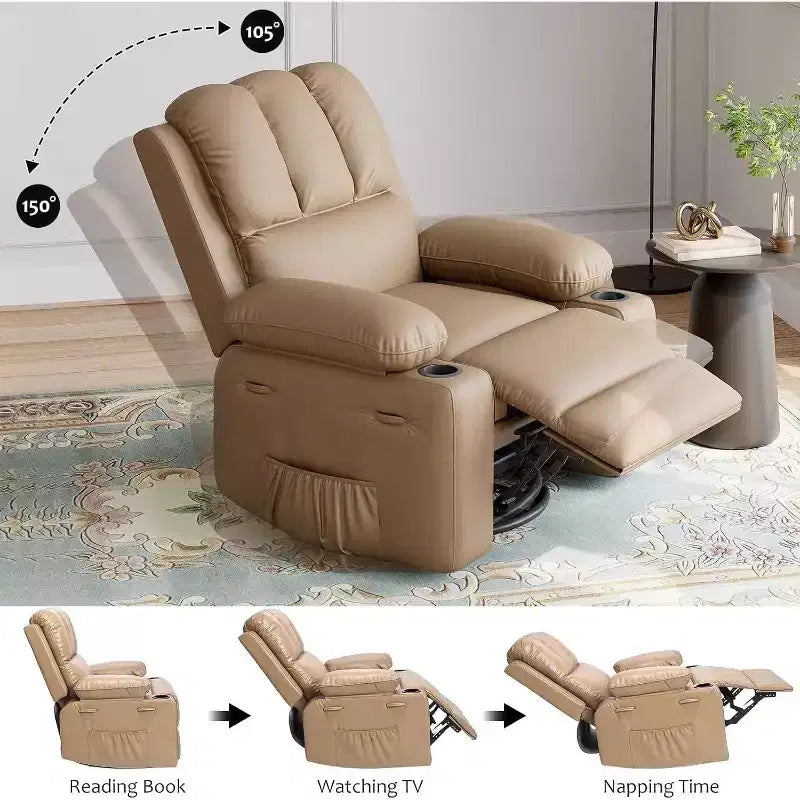 Fauteuil inclinable manuel en cuir PU