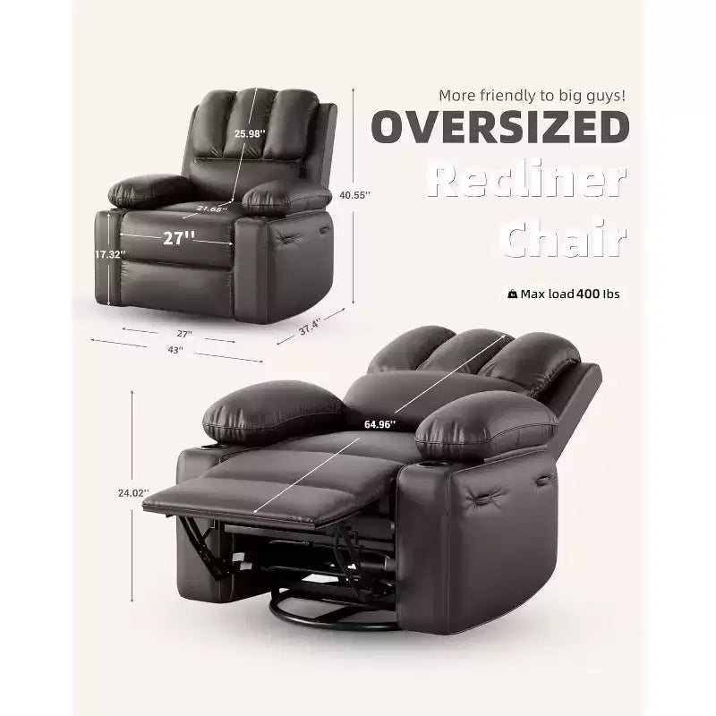 Fauteuil inclinable manuel en cuir PU