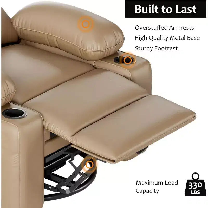 Fauteuil inclinable manuel en cuir PU