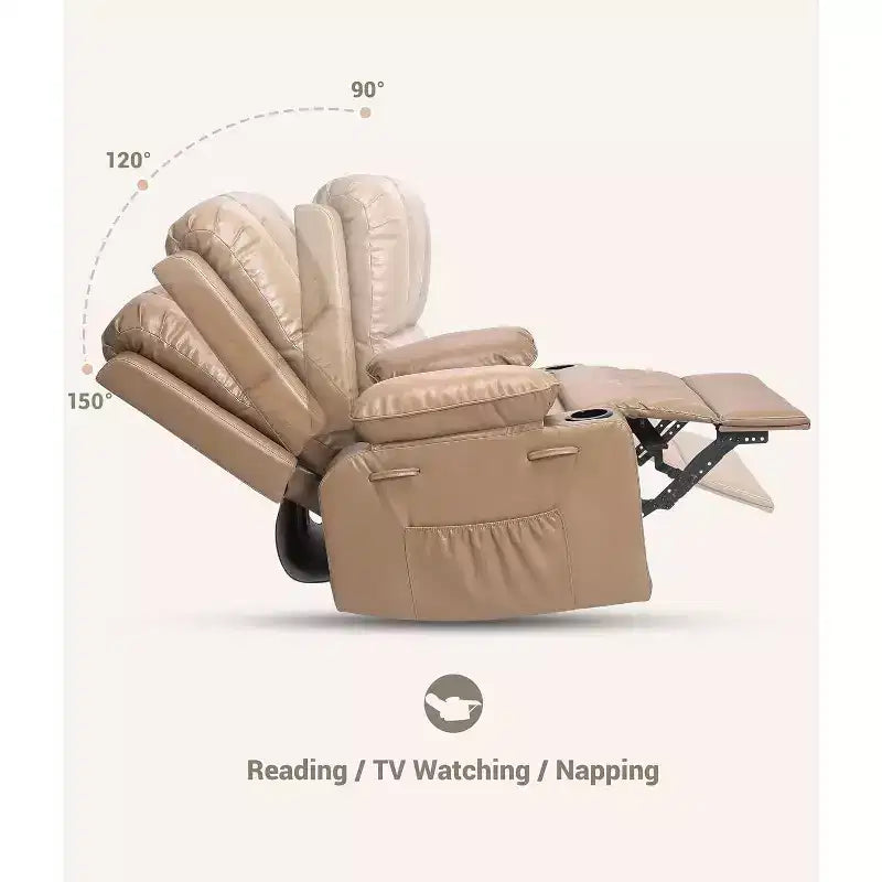 Fauteuil inclinable manuel en cuir PU
