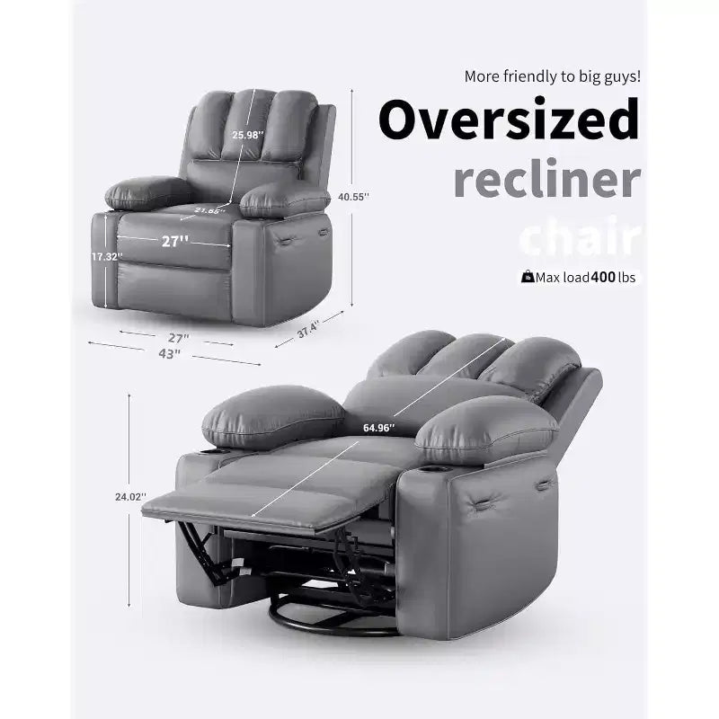 Fauteuil inclinable manuel en cuir PU