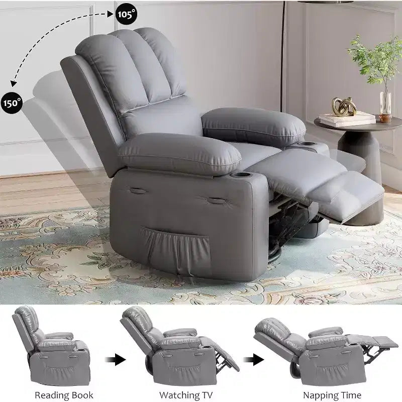 Fauteuil inclinable manuel en cuir PU