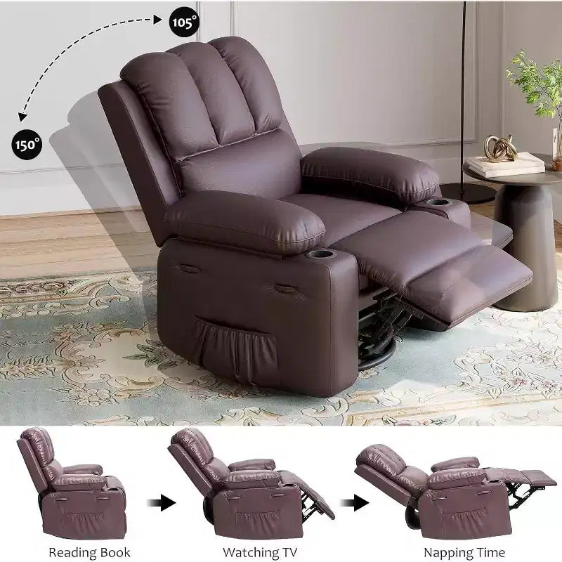 Fauteuil inclinable manuel en cuir PU