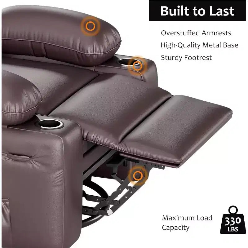 Fauteuil inclinable manuel en cuir PU