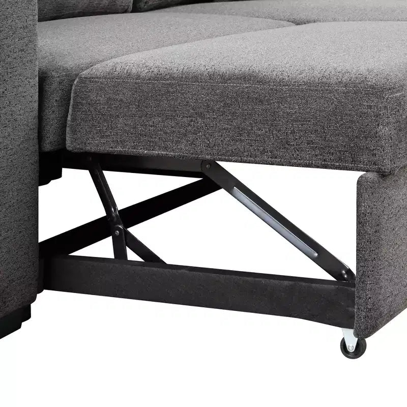 Canapé-lit d'angle réversible avec coffre de rangement et méridienne