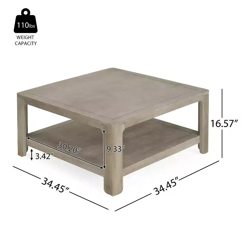 Table basse carrée moderne à double plateau pour usage intérieur