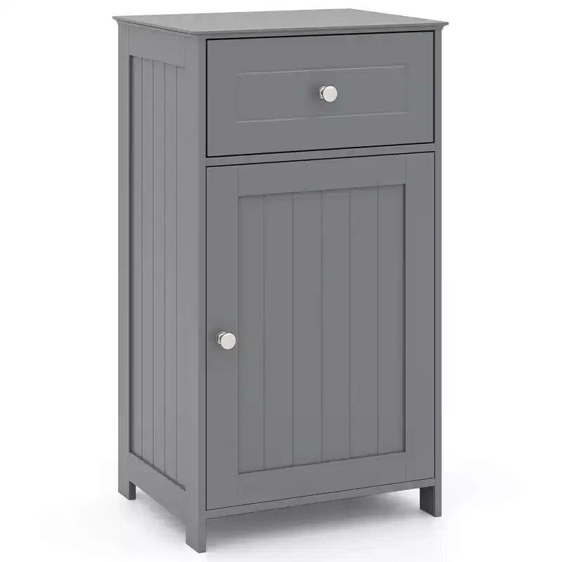 Meuble de rangement de salle de bain sur pied avec tiroirs et porte-serviettes